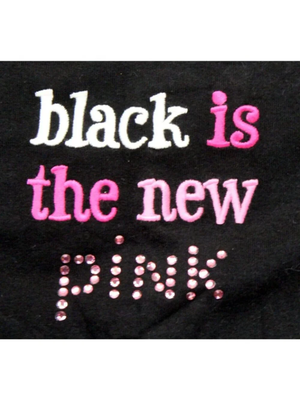 2008 Gymboree Wild One Black is the New Pink T-Shirt Girls sz 8 Rhinestones